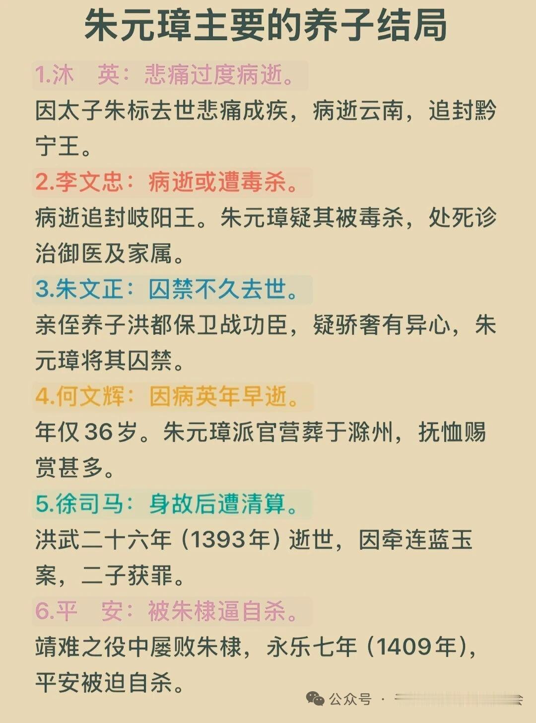 朱元璋养子众多，他们结局大多悲惨。比如朱文正，他曾立下赫赫战功，在洪都保卫战中坚