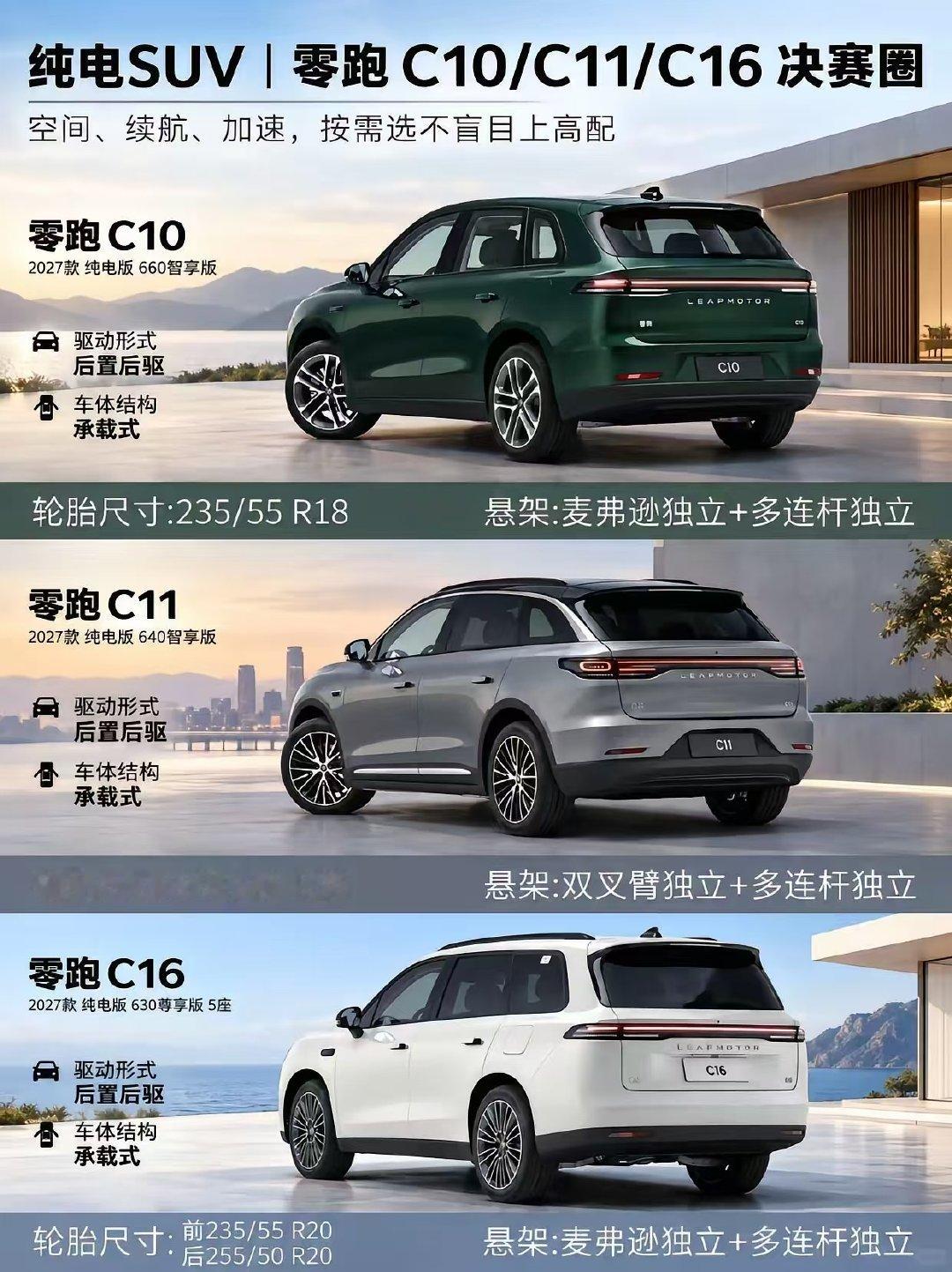 零跑C10/C11/C16，你更心动哪款。​