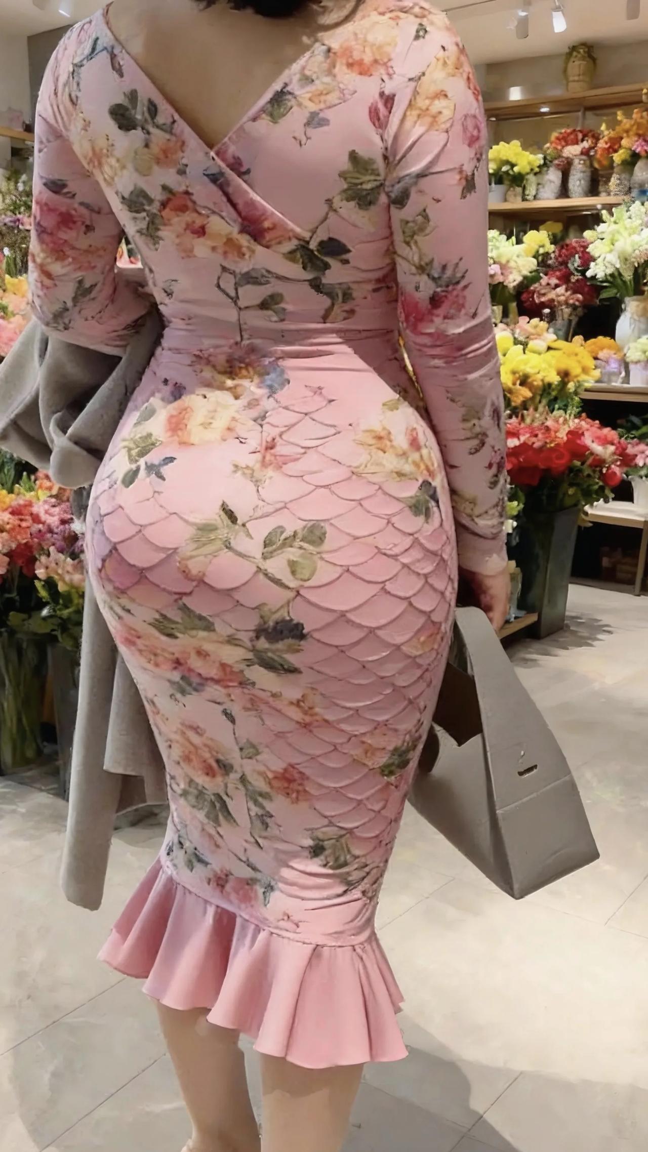 也是大胆了一会，穿上了个性的粉红色裙子，感觉有点驾驭不住什么样的美丽女人更值得被