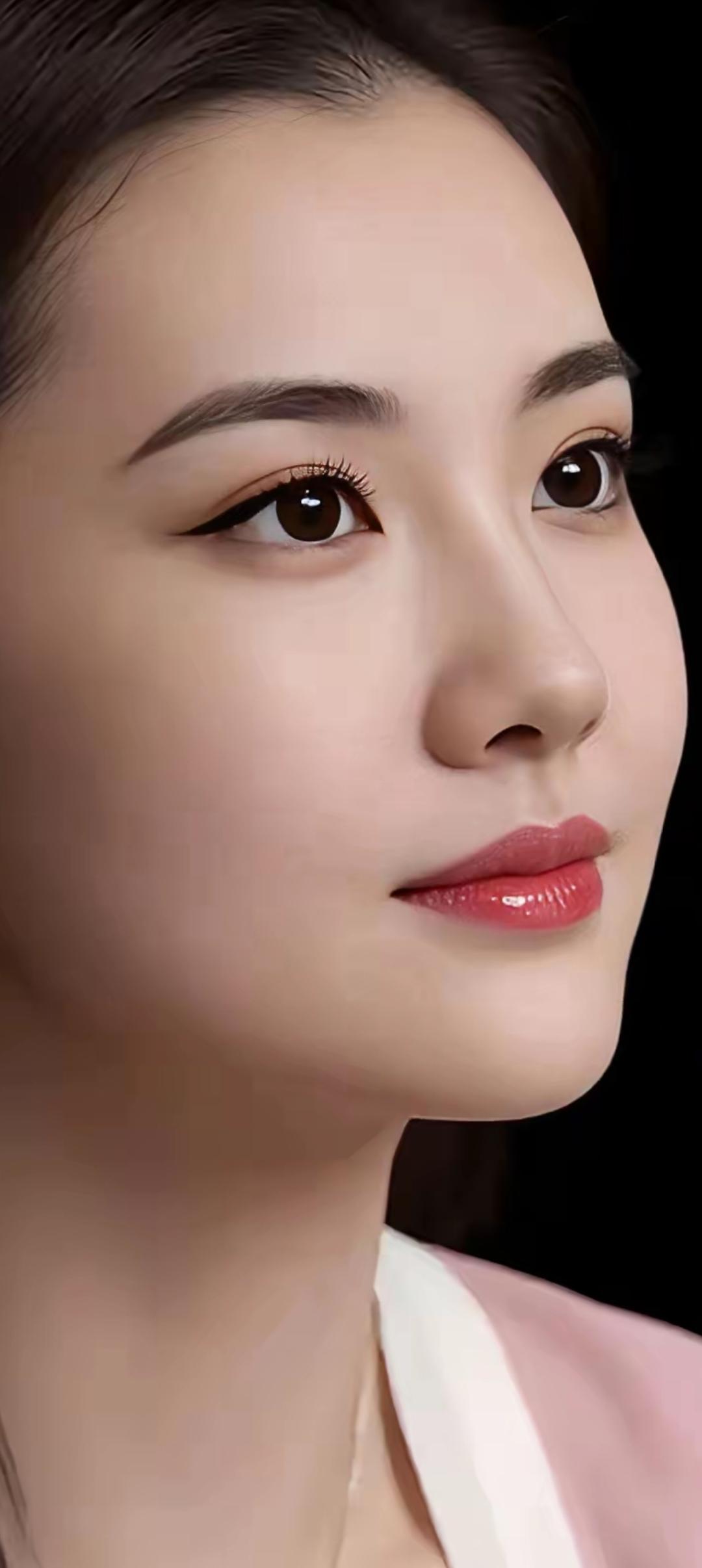 温柔优雅的侧颜，粉嫩的唇妆，尽显女性魅力！