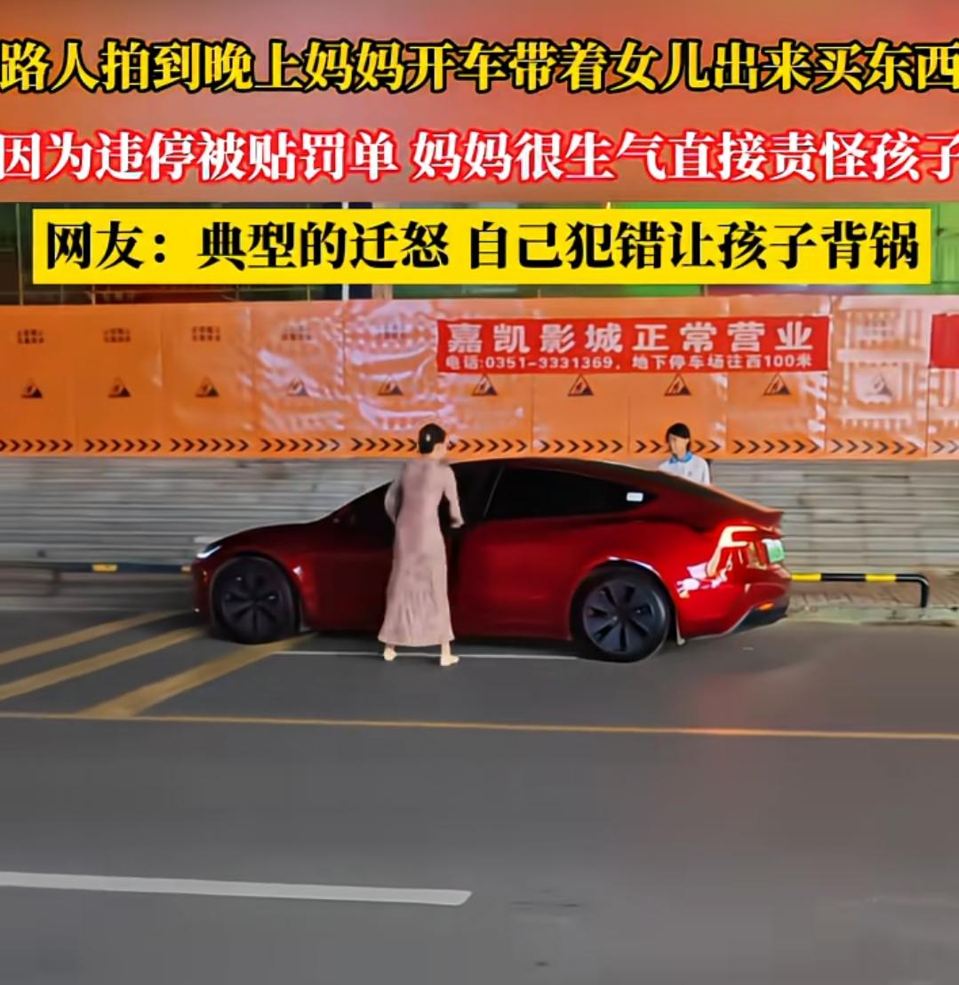 这妈妈的操作实在让人看不懂！自己为了省下10块停车费乱停车，被交警贴上罚单，转头