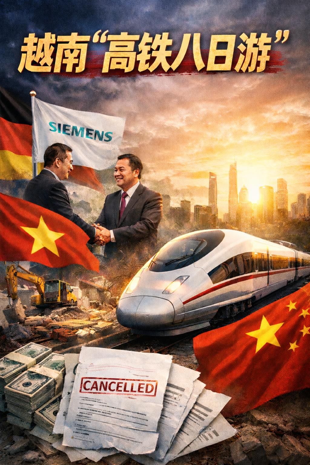 越南“高铁八日游”：拉德国西门子做局，中国一眼识破。12月17日，越南首富旗下