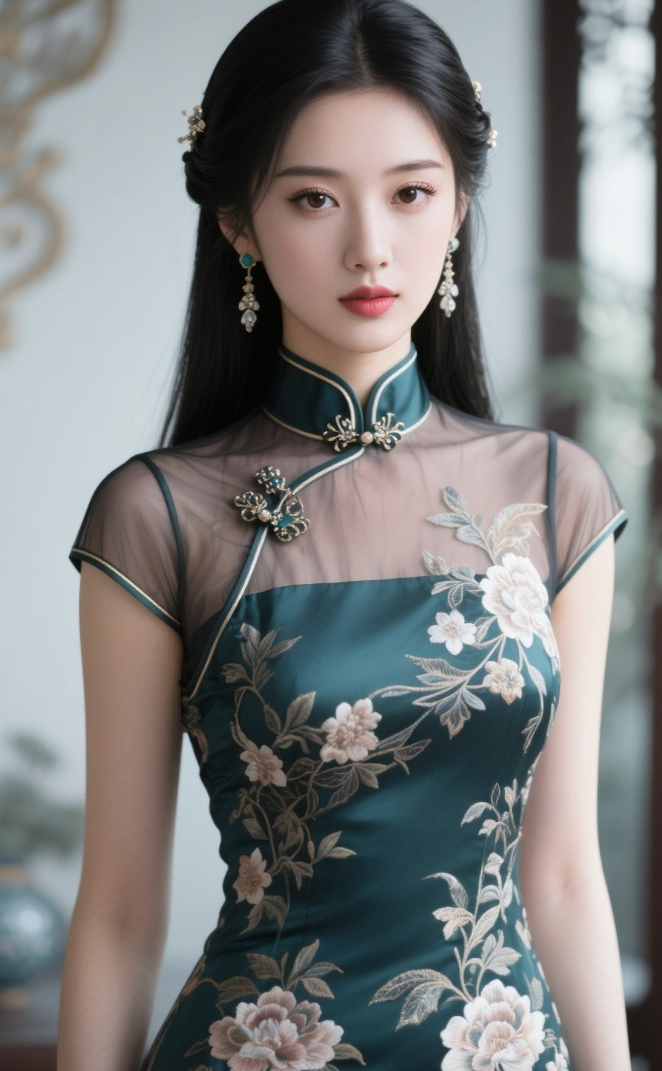 旗袍丽人身材绝佳，步步生莲摄人心魄