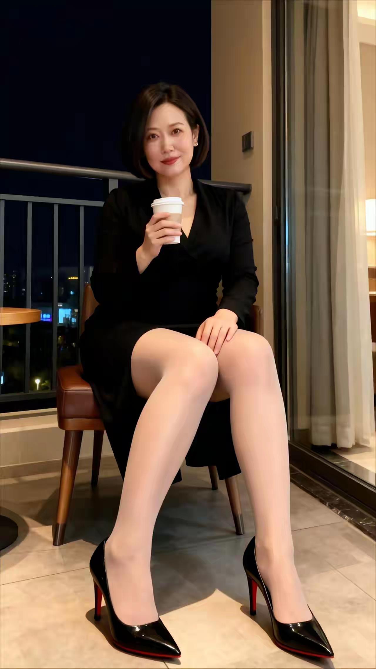 月色如水，佳人轻啜。