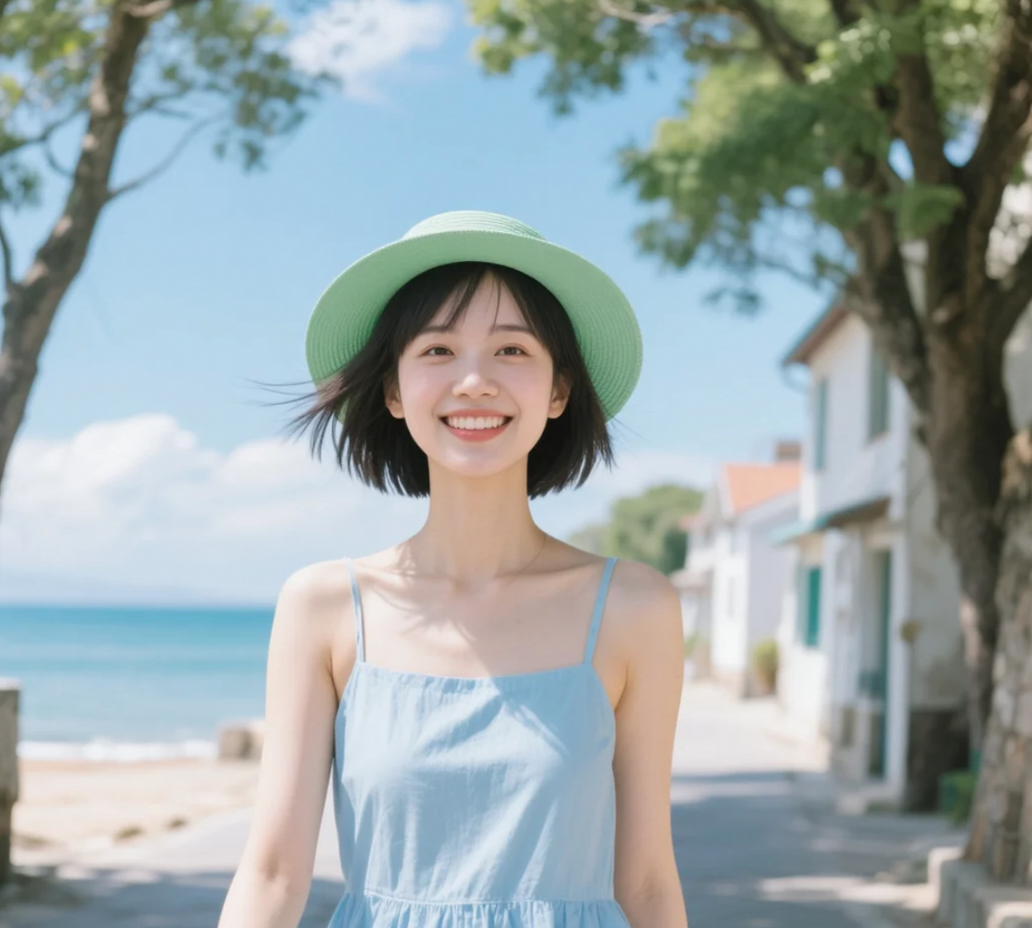 夏日微光中，那个穿碎花裙的女孩真美