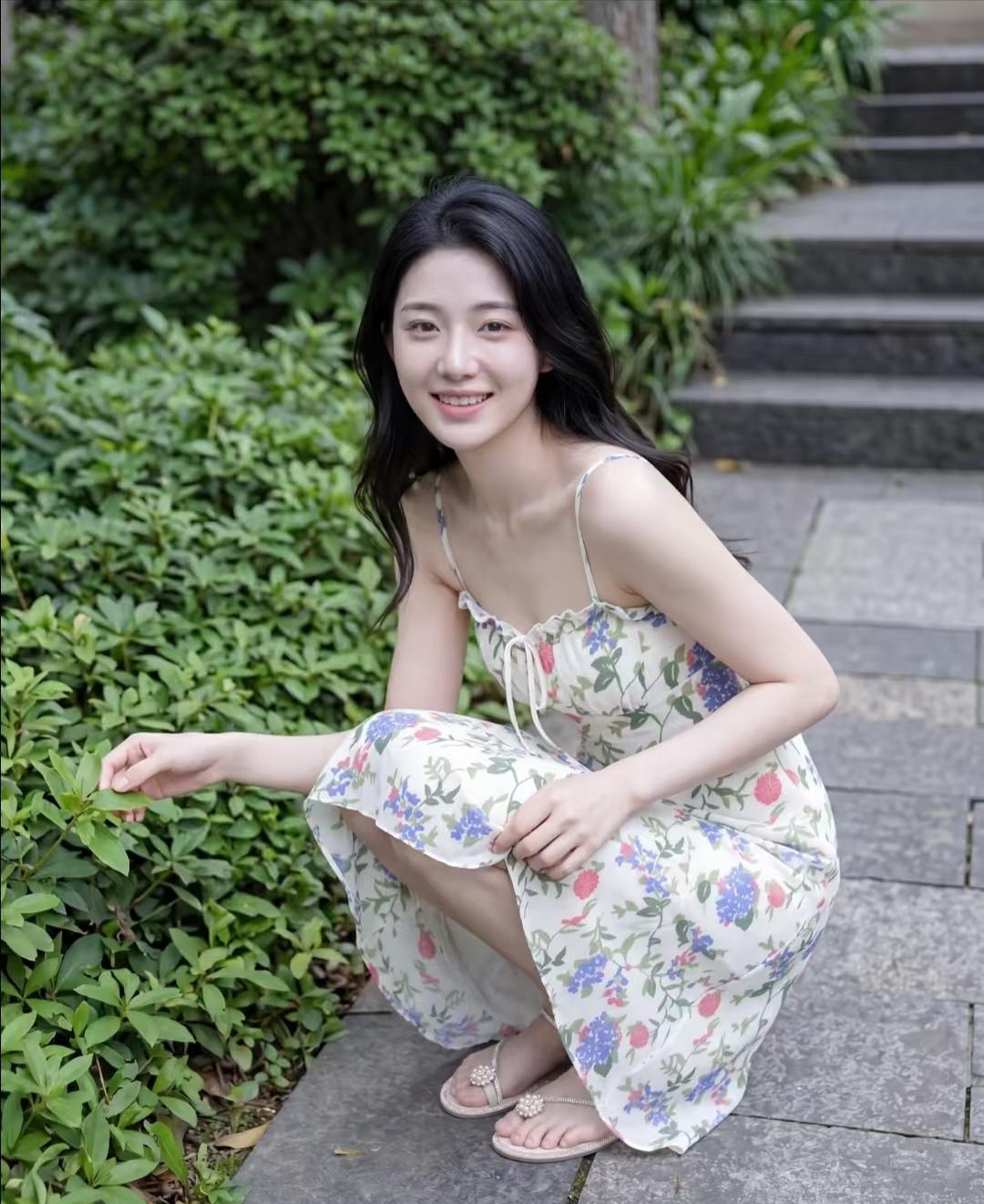 一张能够让你沦陷的图片，图片上的女孩真的很甜美，笑起来真的很好看。这放在大学里面