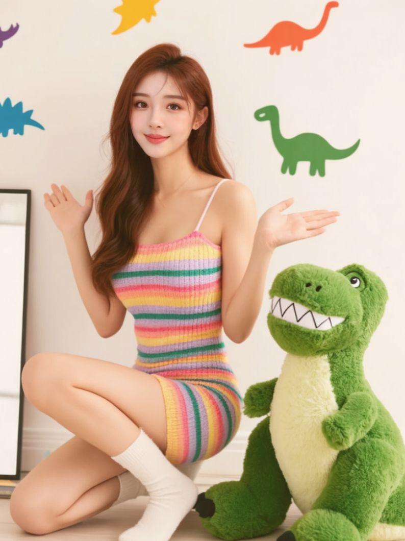 AI彩虹裙萌拍 ai创作 原来ai写真可以这么美  谁拍谁好看 美出高级感