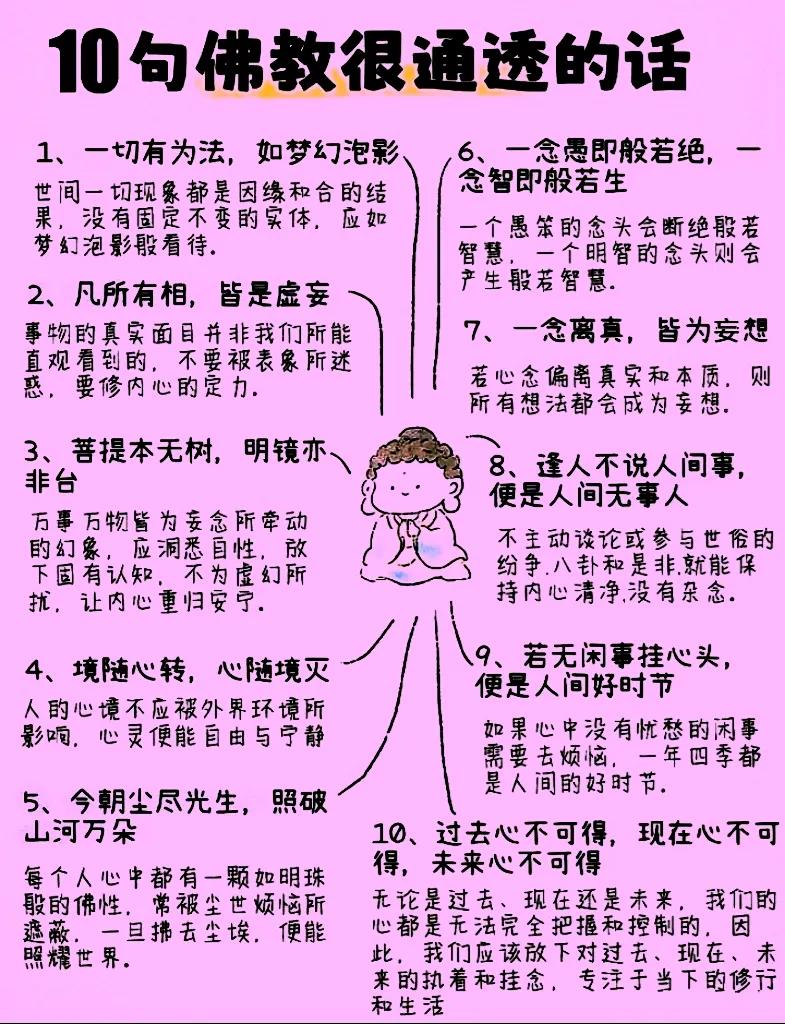 佛教里很通透的话