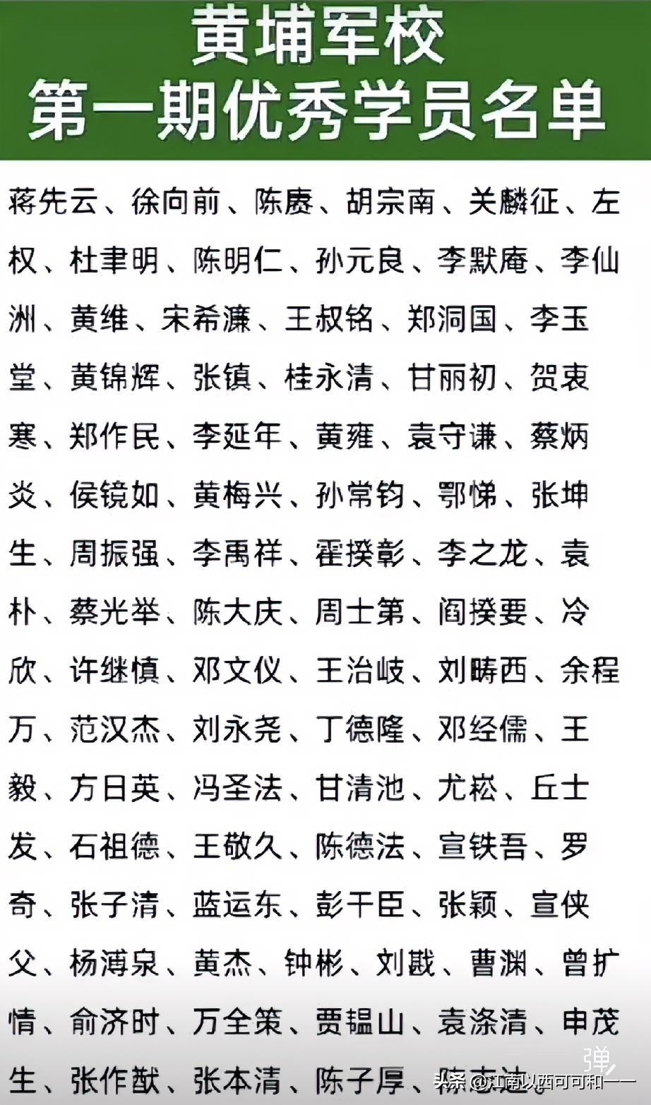 看看黄埔一期出了多少名人？