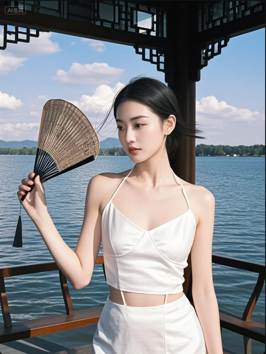 她的眼神，比湖水还要深邃