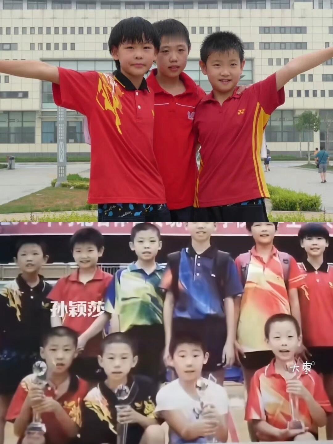 孙颖莎的照片也可以追溯到幼儿园，现在还有小孩子的模样，一点没变，从小就是小太阳！