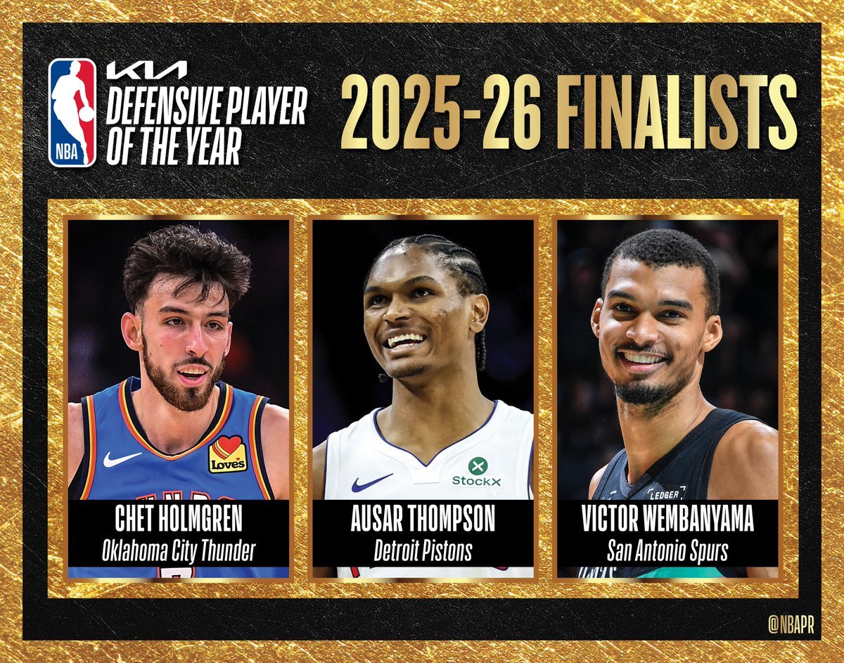 DPOY奖项将在北京时间明天6:00揭晓获得者。