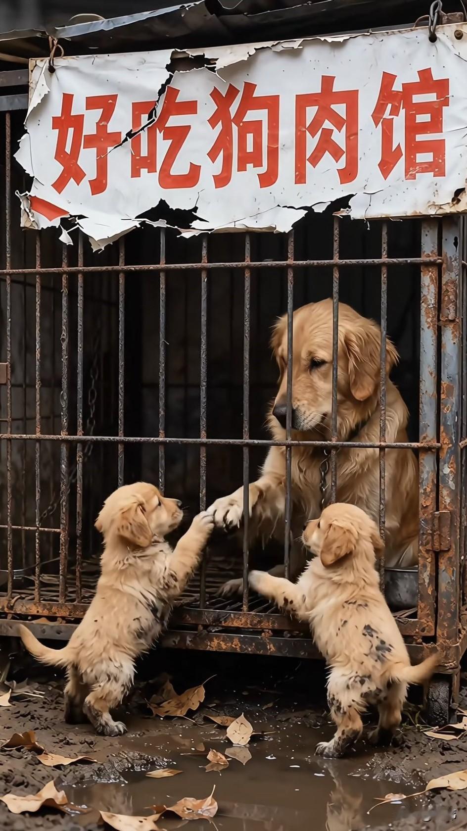 泪目了！这天一位大哥和同事一起去一家好吃狗肉馆吃晚饭，当他们吃完在院子里散步的时