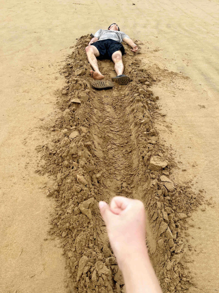 海边沙雕拍照姿势