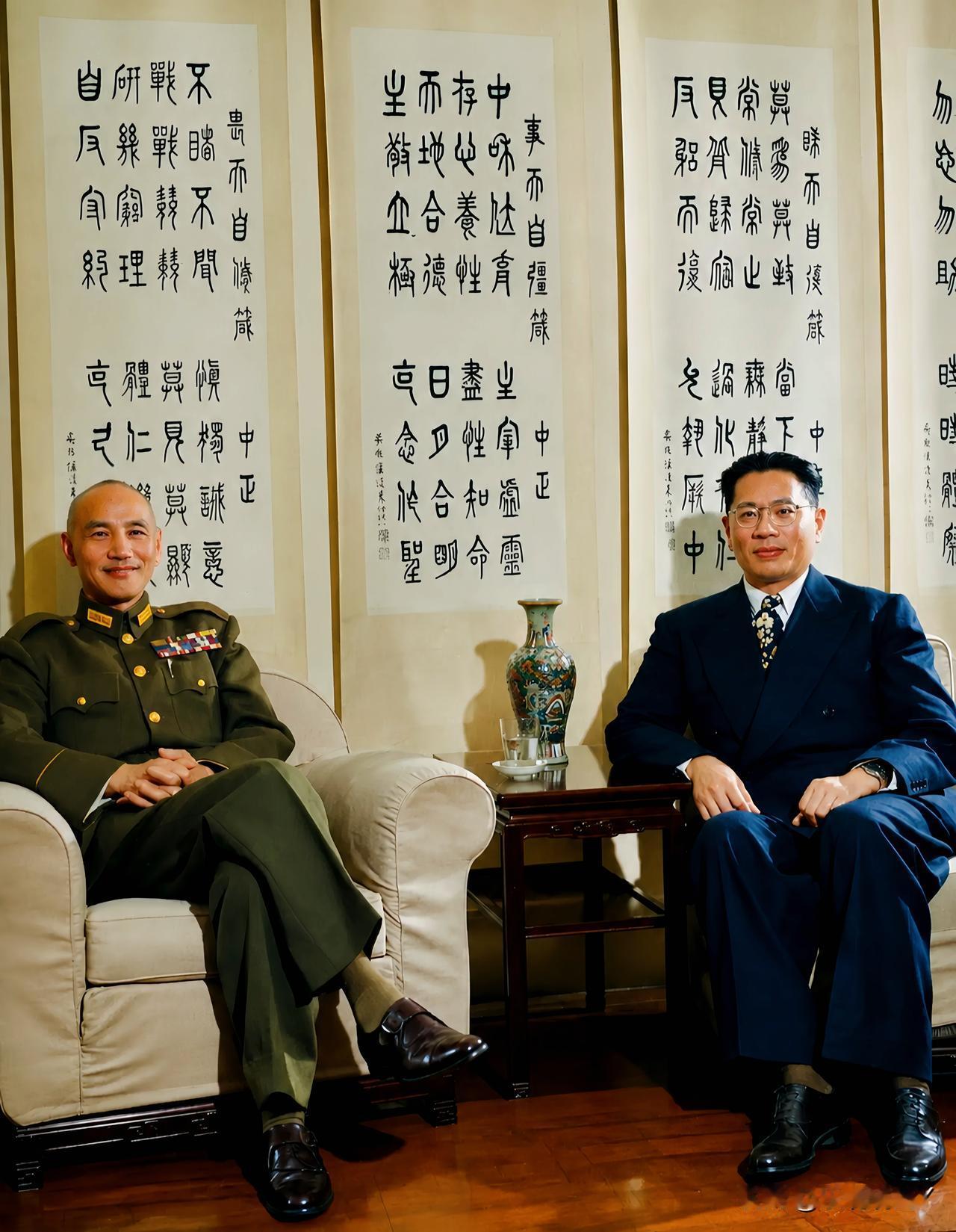 这才是真实的蒋中正和宋子文，大家都好好瞧瞧！这绝对不是演戏，也绝对不是影视剧里的