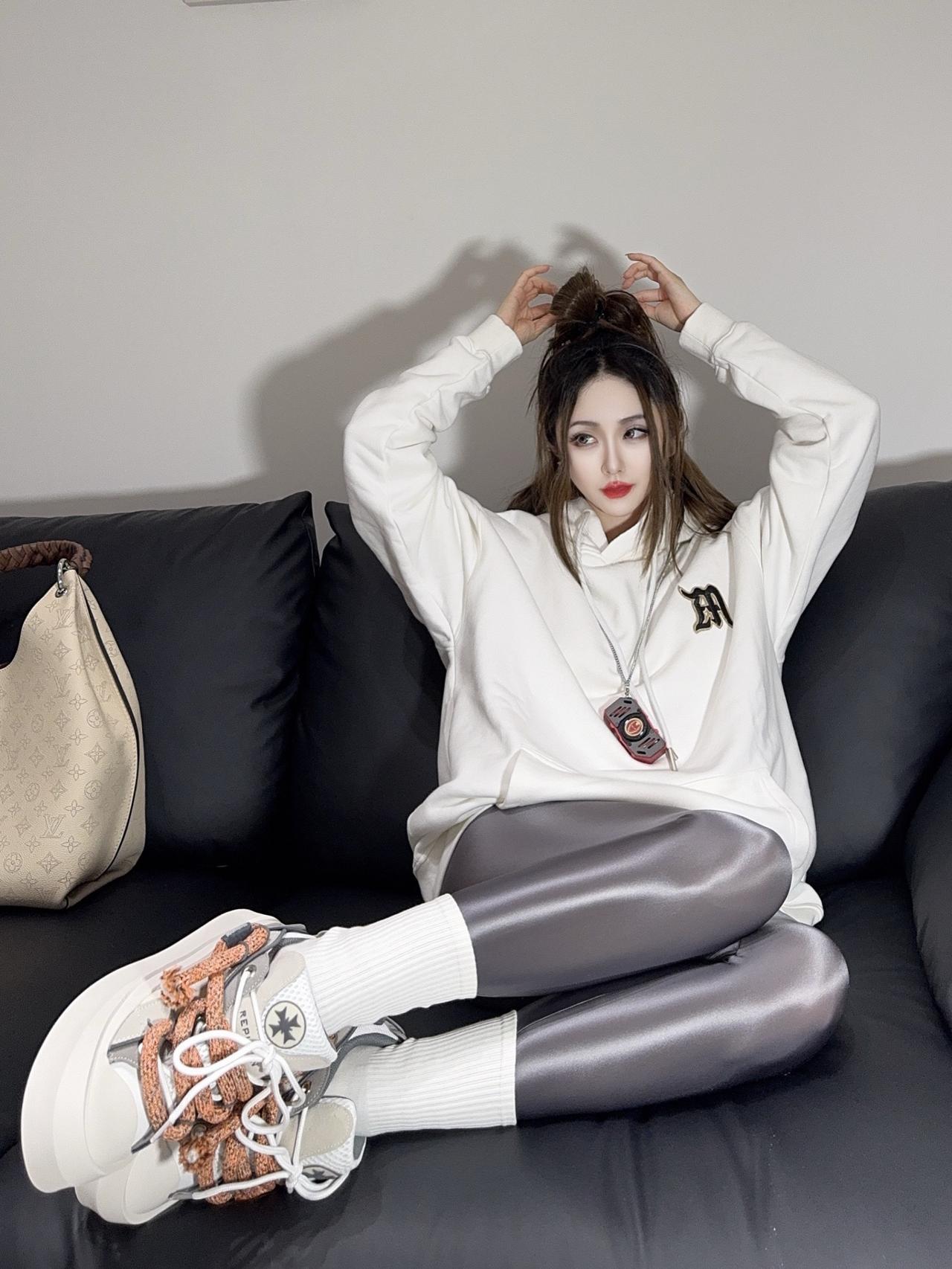 ootd穿搭光泽裤健美裤