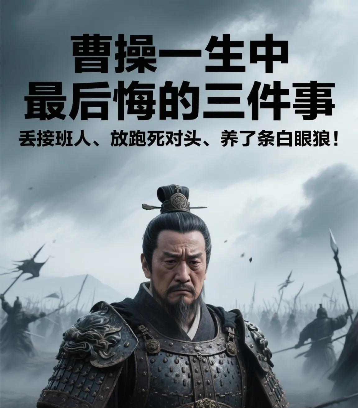 曹操一生中最后悔的三件事，丢接班人、放跑死对头、养了条白眼狼！“等我死了，儿子