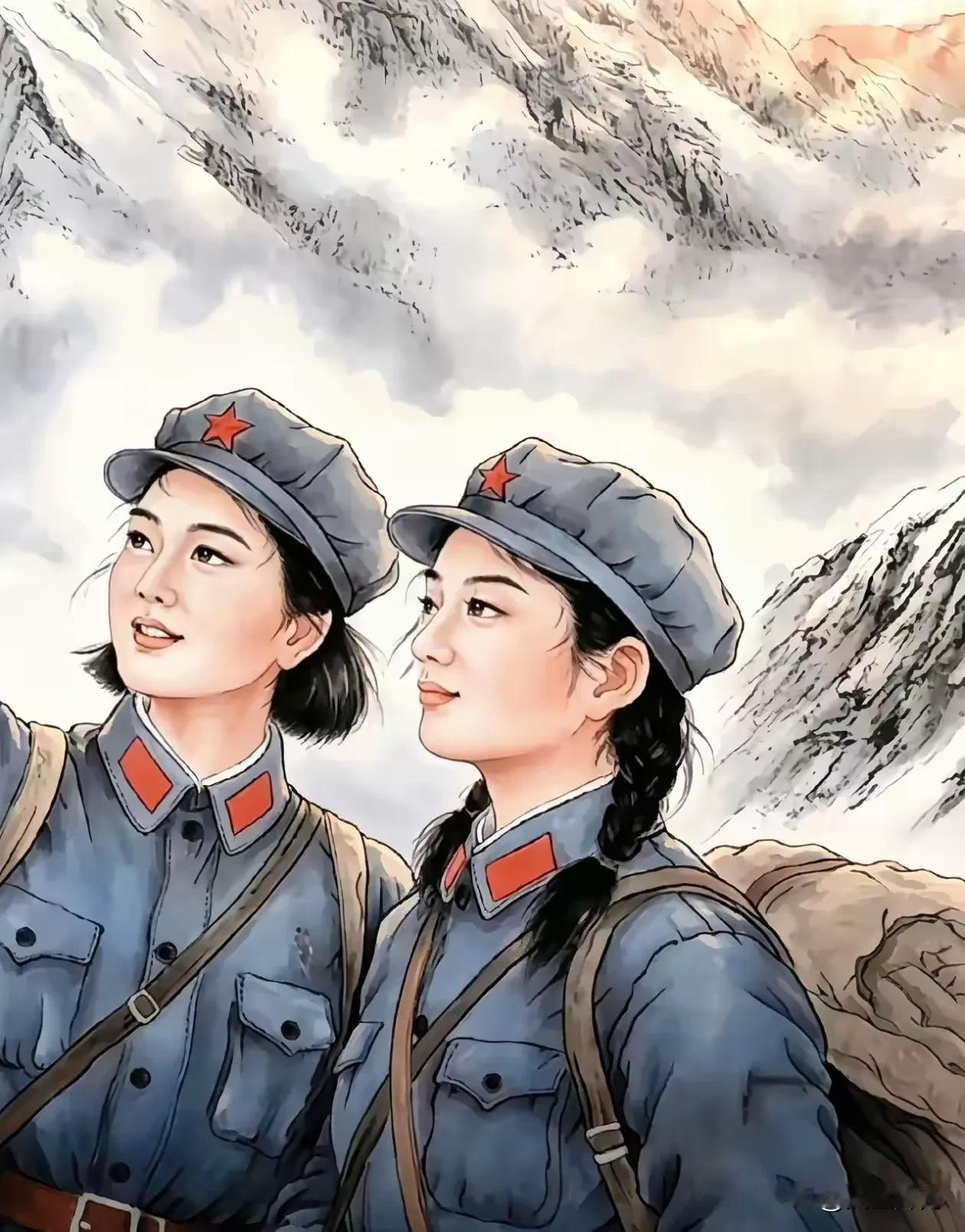 两幅作品放在一起对比，让人看完心里五味杂陈。描绘红军形象的第一幅画作，创作者竟是