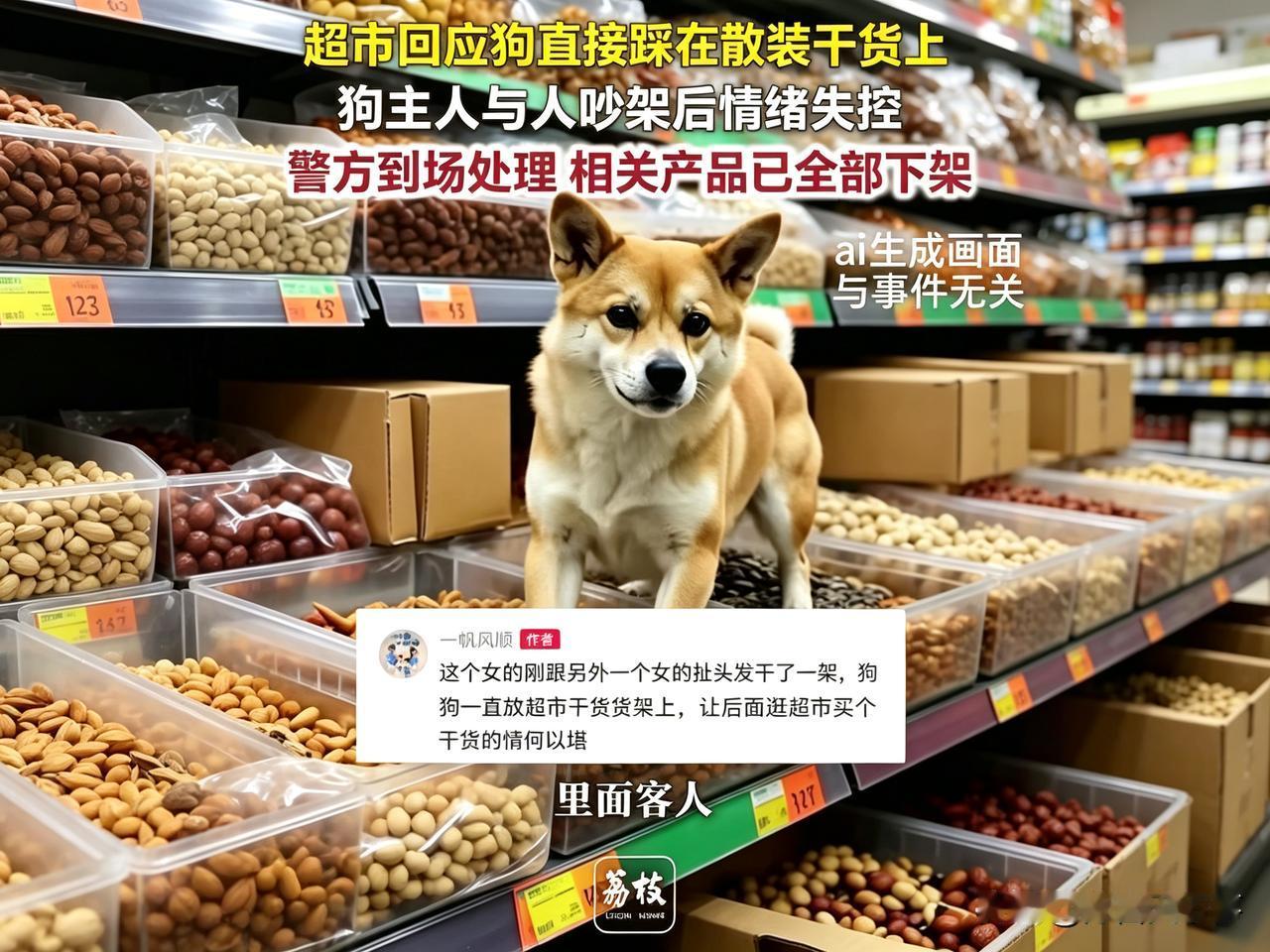 你情绪失控就能打人，就能把狗狗放到货架上肆意踩踏，真是罚得轻了！据荔枝新闻7