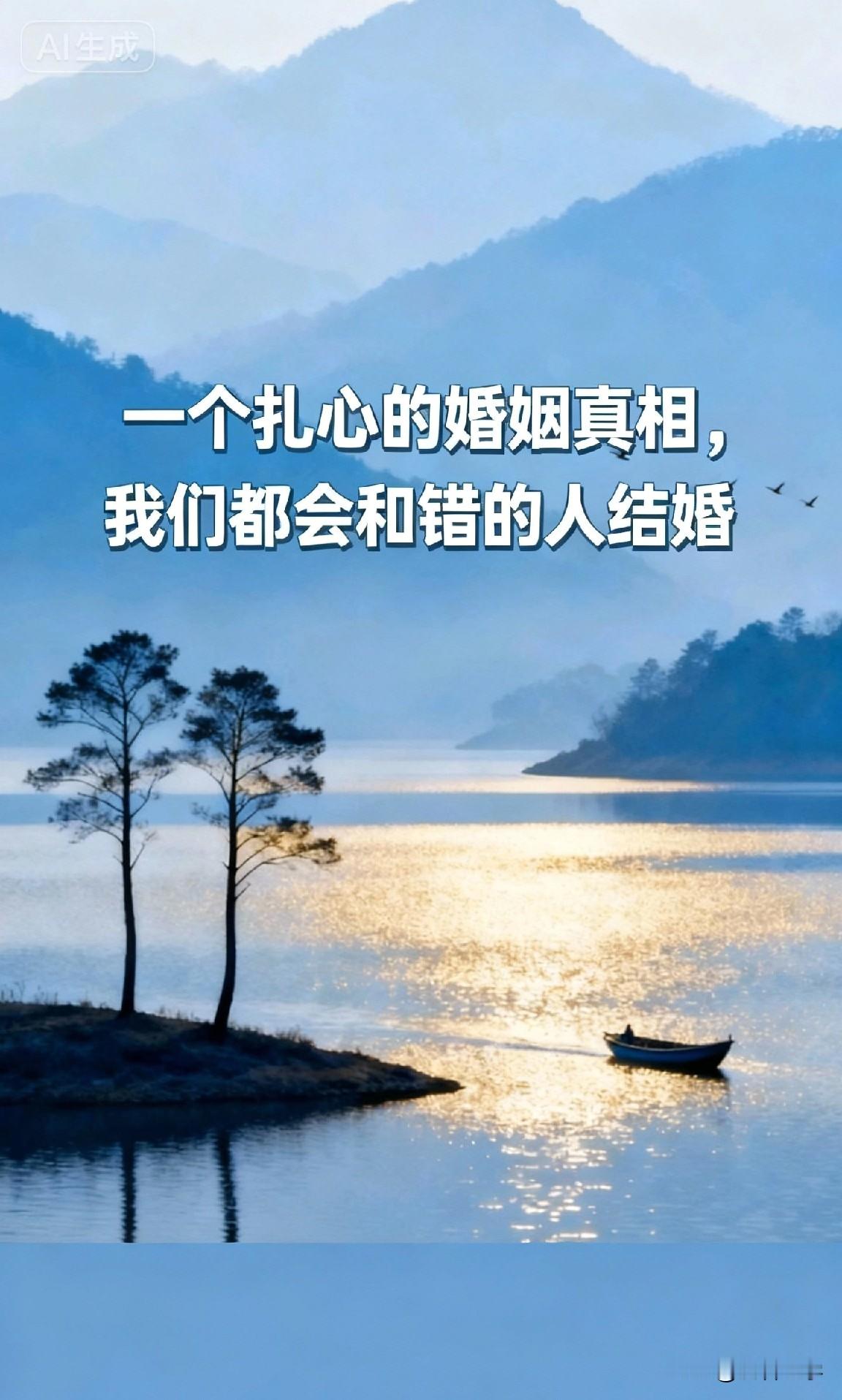 一个扎心的婚姻真相，我们都会和错的人结婚。婚前你以为找到了一生挚爱...