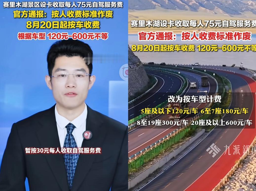 新疆赛里木湖景区的收费标准改了，由原来的按人头75元一人改成120-600元不等