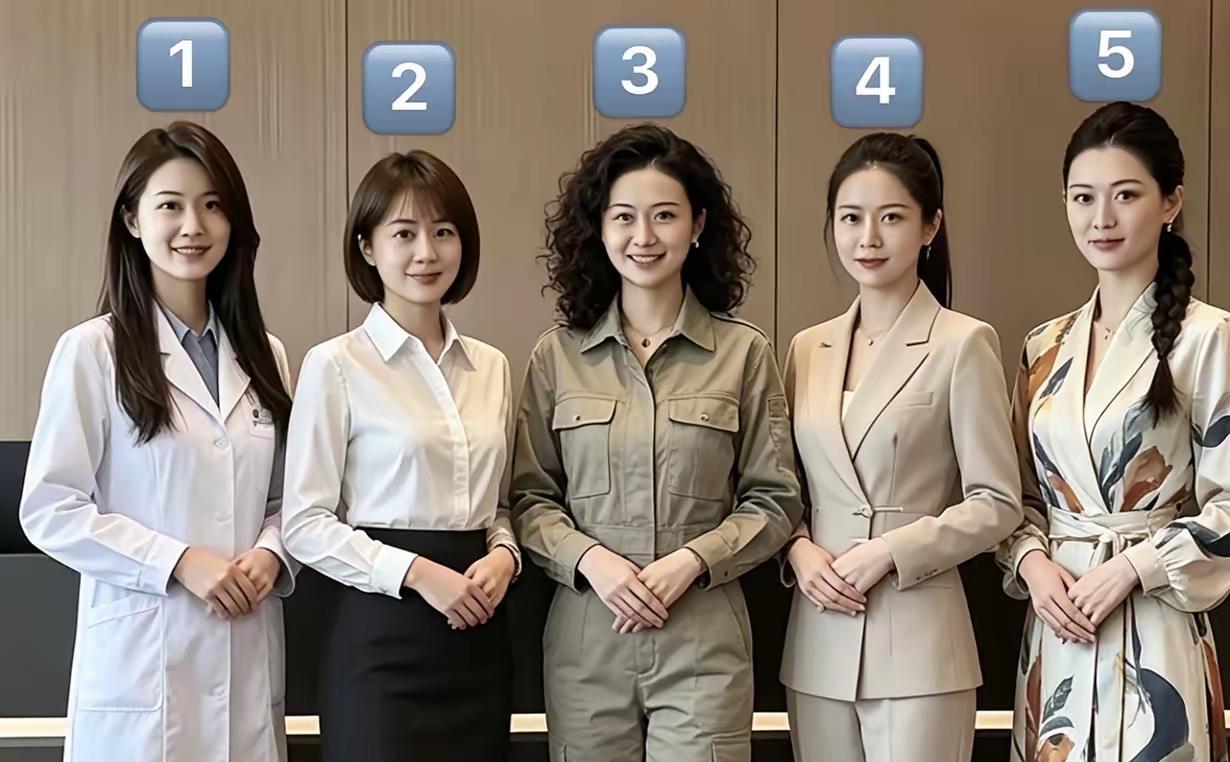 五位美女同框，其中隐藏着一位富婆，单凭外貌你能猜出是几号吗？很多人下意识觉