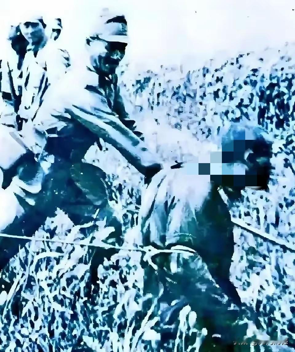 照片中正在挥刀杀人的这个人，据说就是搞事女人的爷爷，既然爷爷就是个老鬼子，那么在