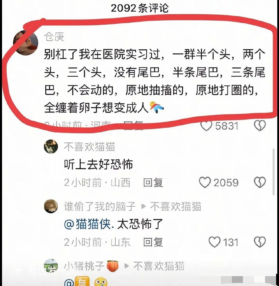 看试管婴儿评论区，让人毛骨悚然。如今保胎技术太过强大，导致现在好多小孩出现注意力