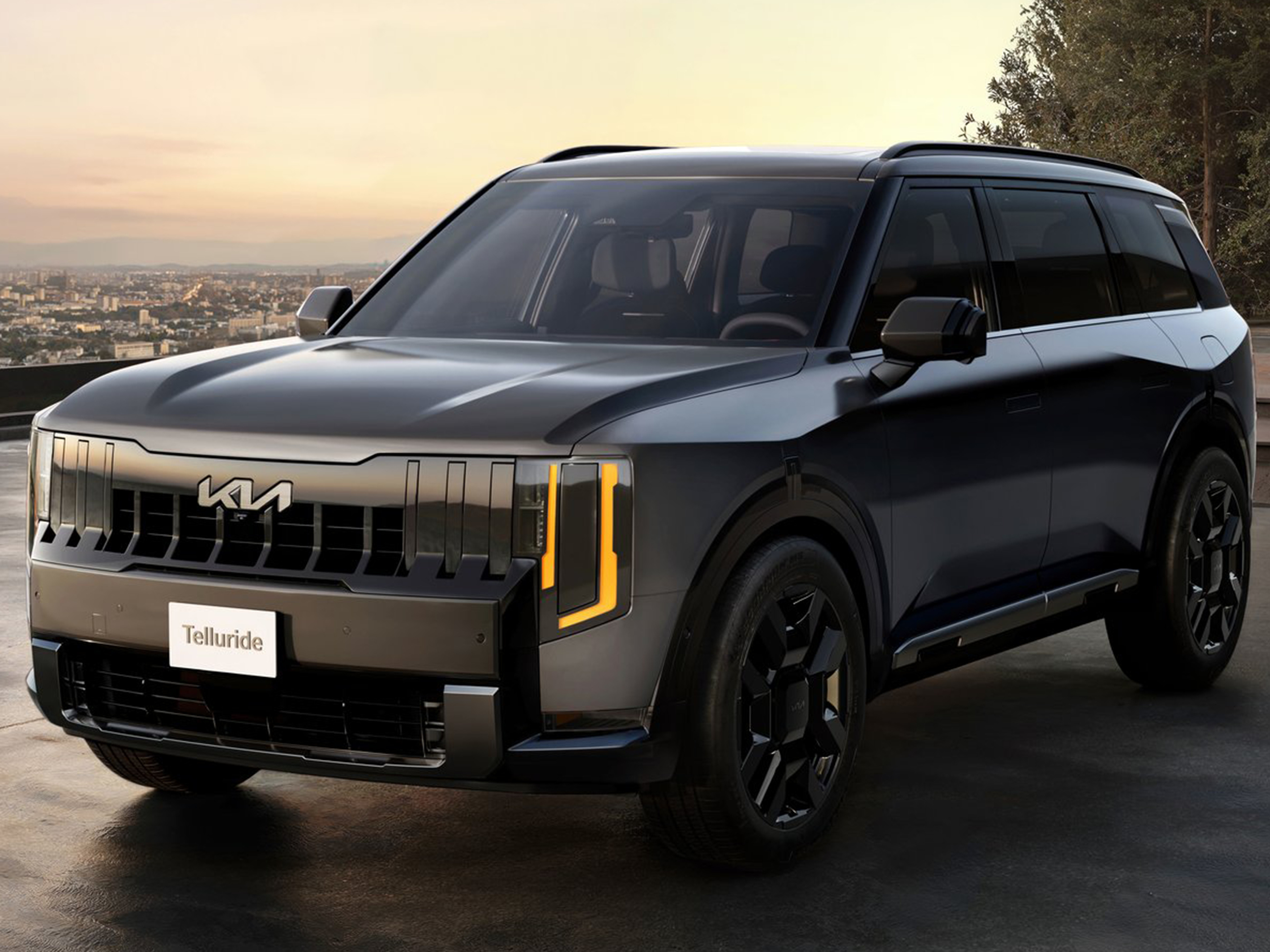 全新起亚Telluride官图发布，外观硬核的大七座与全新现代帕里斯帝共享平台车