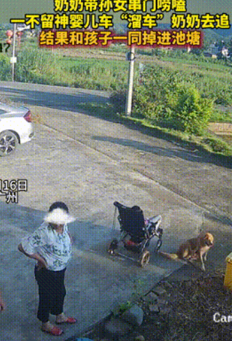 这下悲剧了！”广东广州，一奶奶带孙女串门唠嗑时，因为聊得太起劲，根本没注意婴儿车