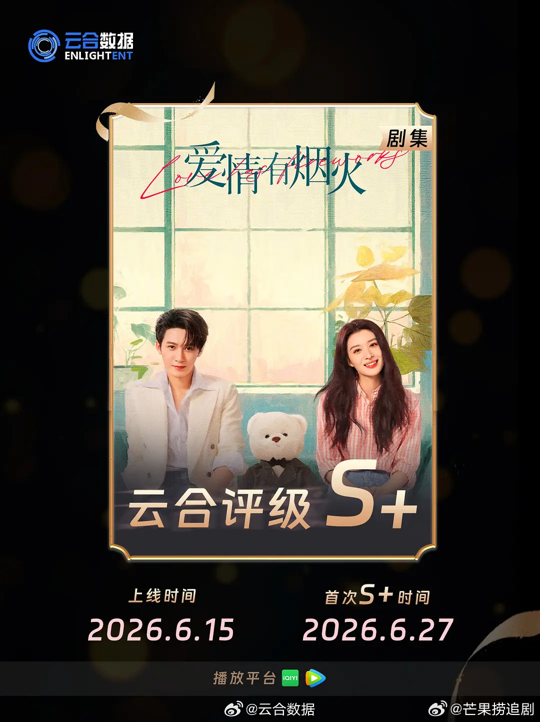 A级投资的《爱情有烟火》播出S+酷云全端点播全部登顶，低成本高回报率，檀健次这才