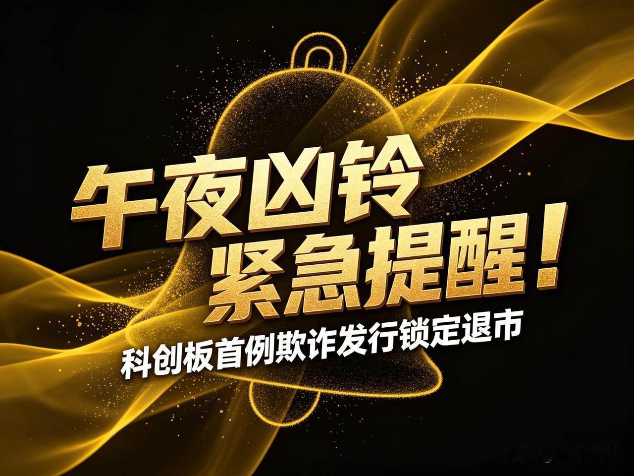 都睡了吗？科创板首例欺诈发行锁定退市！上市就造假，这条我必须现在发，午夜凶铃式