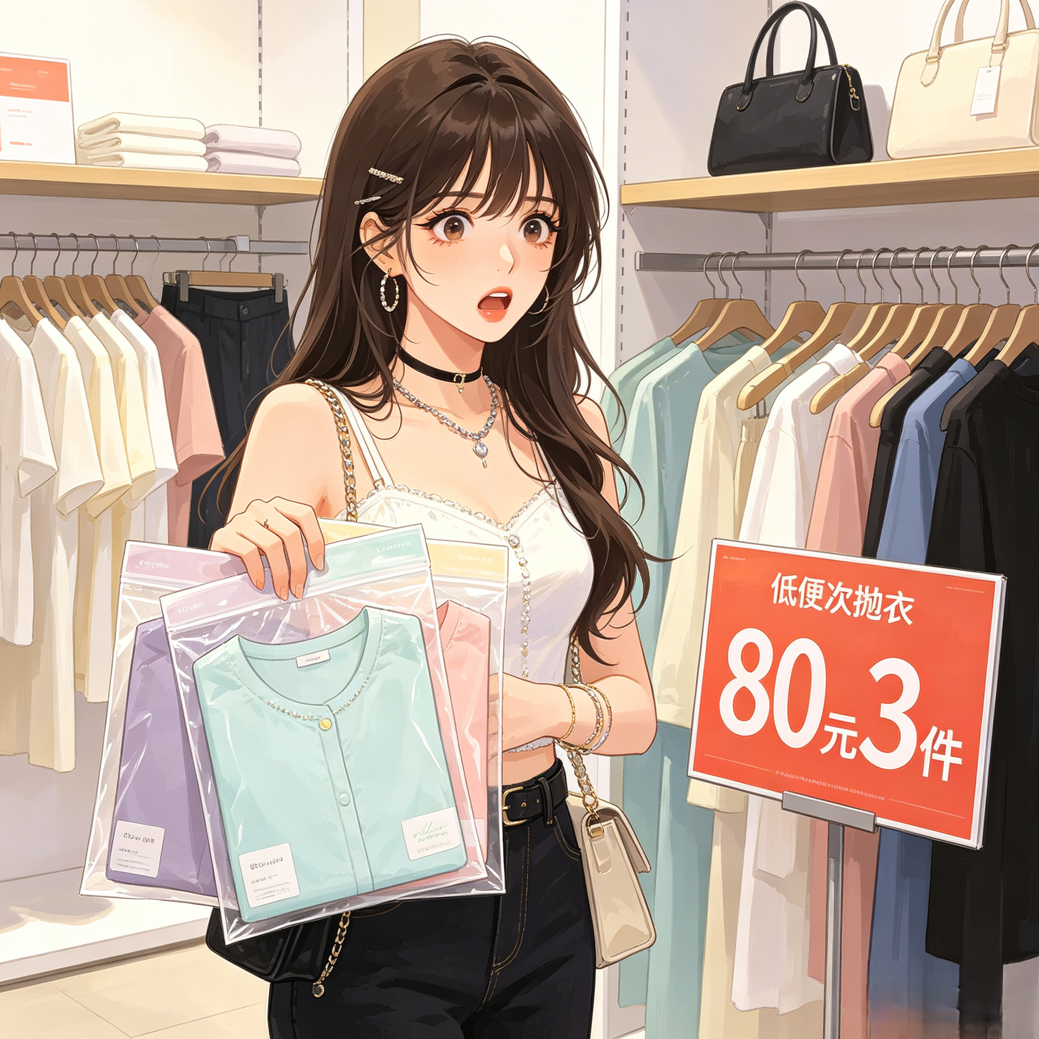 女生80元买了3件“次抛衣”，穿完就扔，这件事在网上引起热议，你怎么看，评论区留下你的看法。其实想想