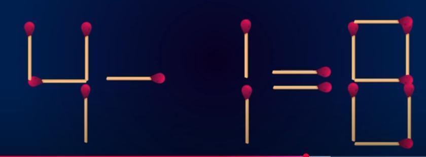“4-1=8”这等式简直像个调皮小鬼在捣乱～现在你要当“火柴小侦探”