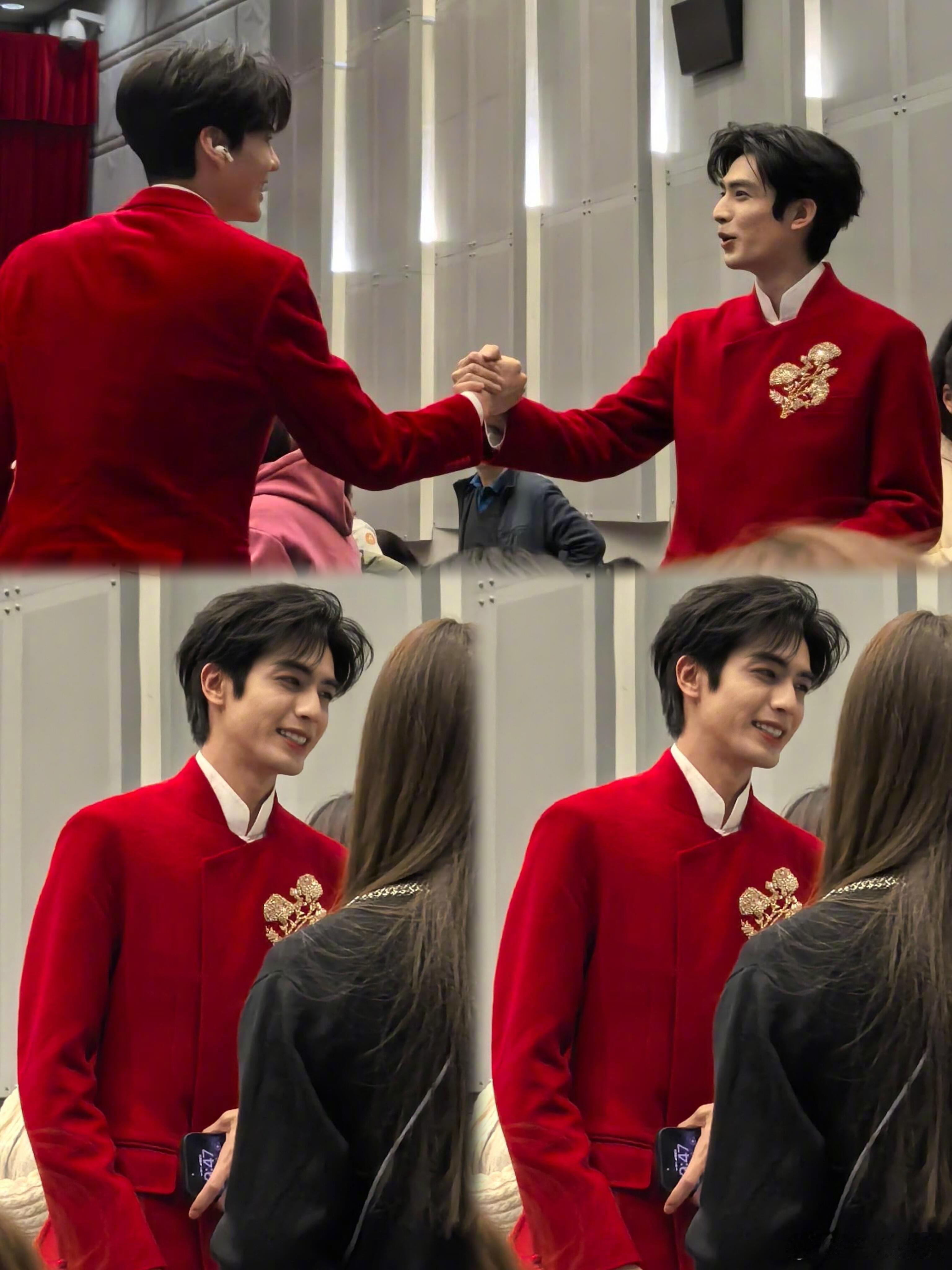 宋威龙春晚备播后台，国泰民安浓颜长相具象化，好正好红🔥宋威龙和新郎官有什么区