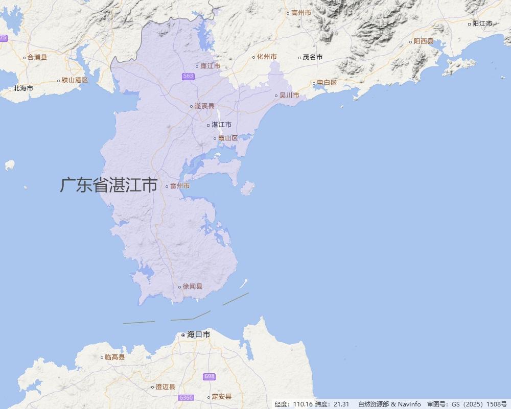 湛江是广东省海岸线最长的地级市，大陆海岸线长达1195.26公里，包揽了全国第三