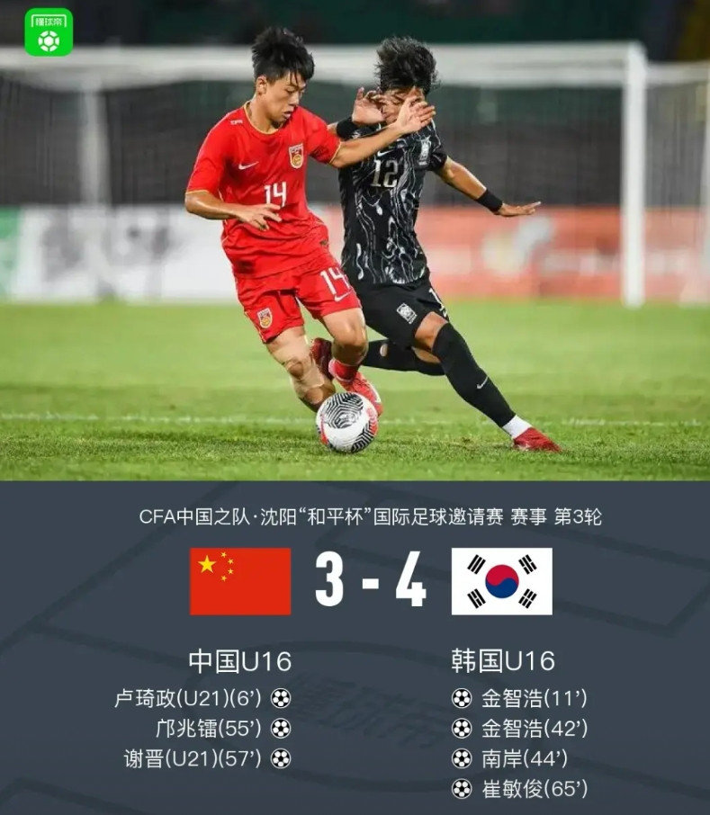 这才叫真正的虽败犹荣！虽然U16国足一球输给韩国，但是能在1:3的情况下扳成3