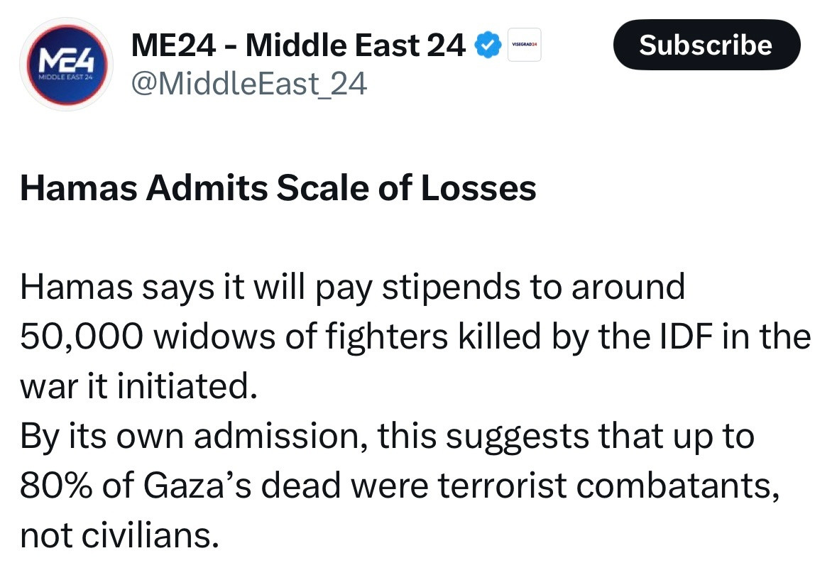 加沙地带哈马斯恐怖组织的行政部门宣布，将向在以哈战争中丧生的战斗人员的遗孀提供援