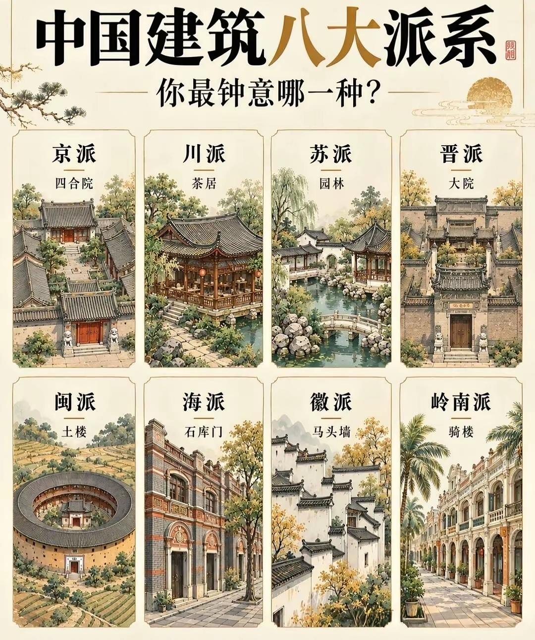 中国建筑八大派系，你最钟意哪一种？