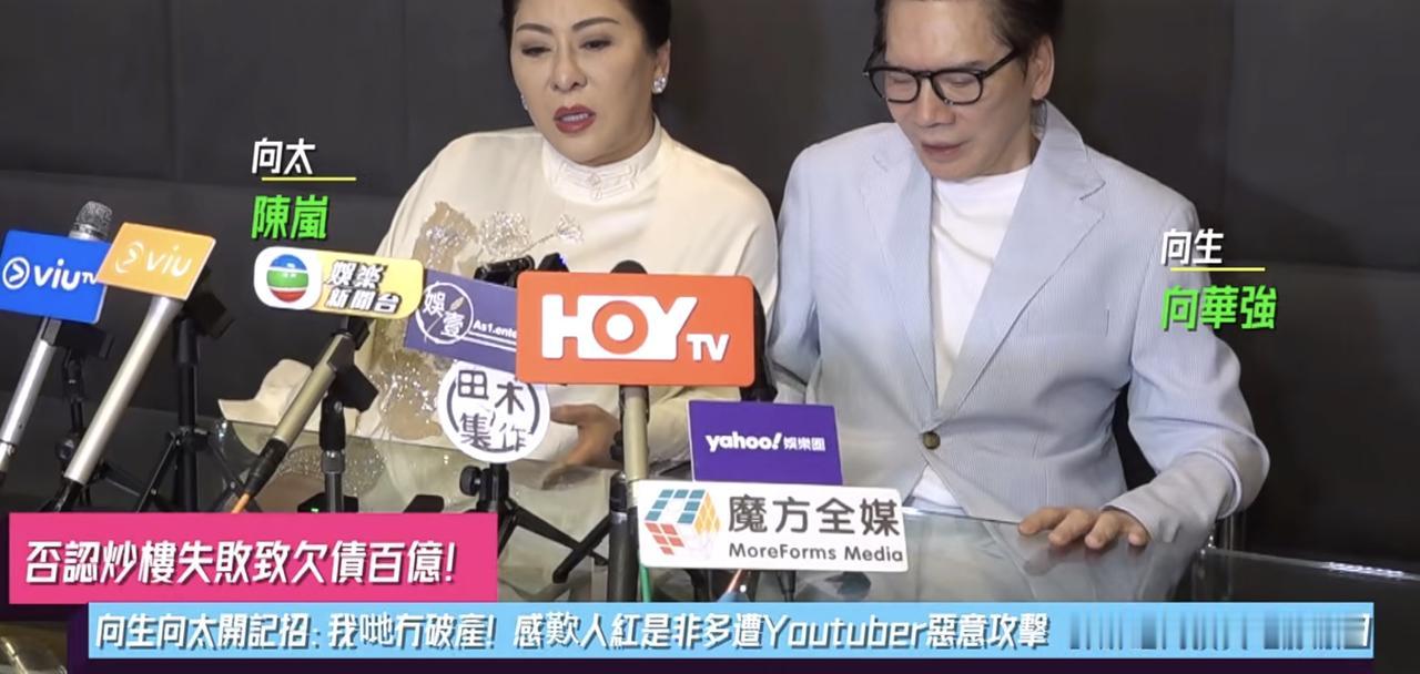 谣言逼得向华强夫妇专门开记者会澄清欠债百亿传闻。别的不说，向华强77岁，向太6