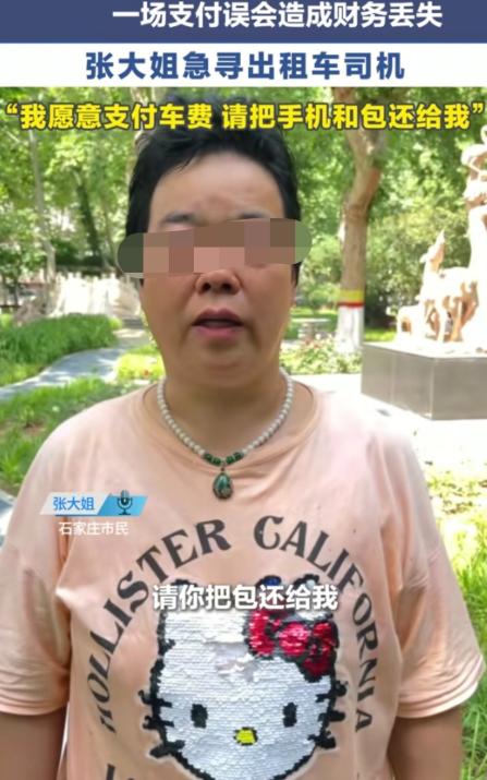 河北石家庄，张大姐凌晨打车回家，到地方才发现手机里没钱付车费。跟女司机商量把手机