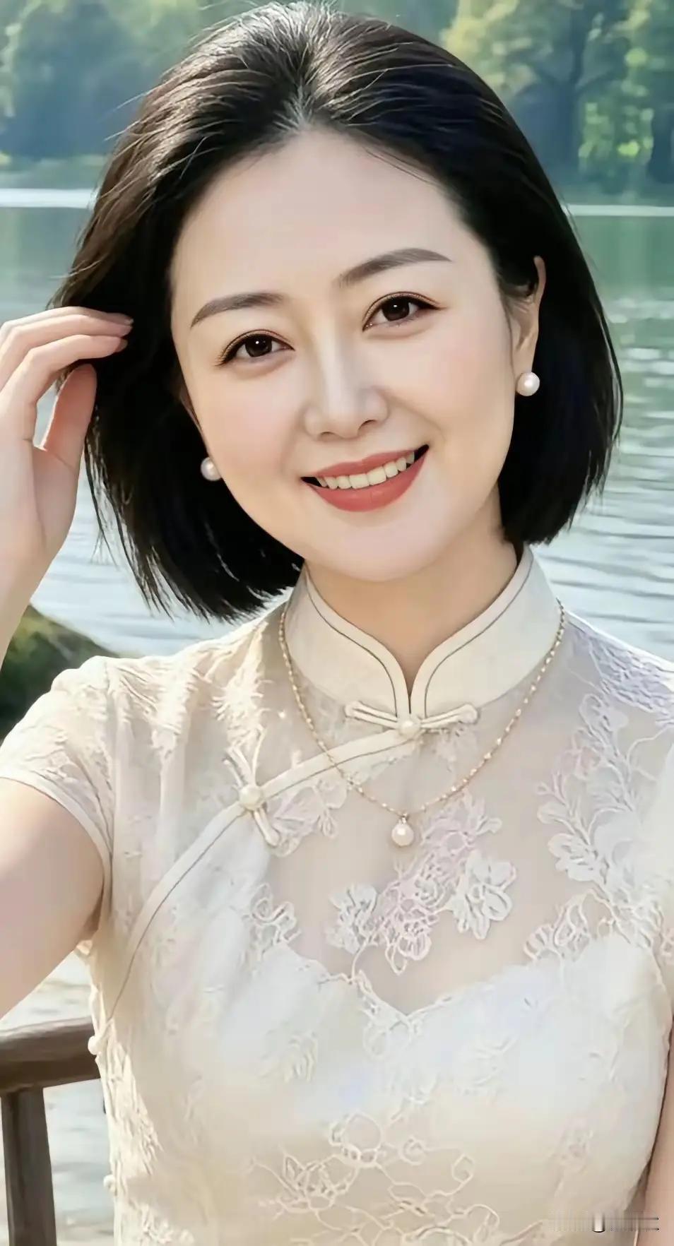 微胖姐姐美如花，白裙衬得气质佳。若是哥哥不嫌弃，有缘把俺娶回家。