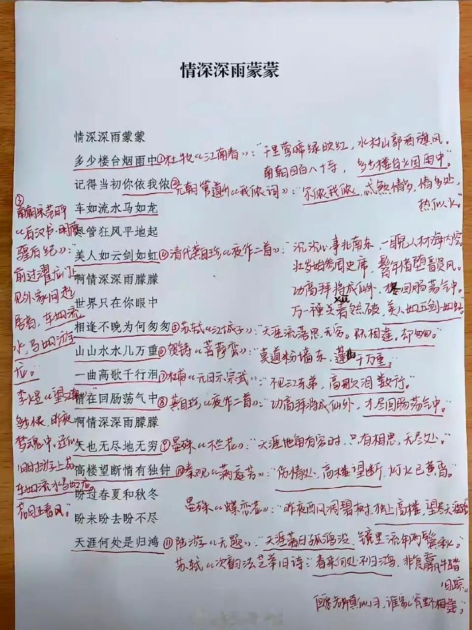 不得不承认琼瑶阿姨真是才女！《情深深雨蒙蒙》这首歌的歌词尽是化用古人诗词[赞]