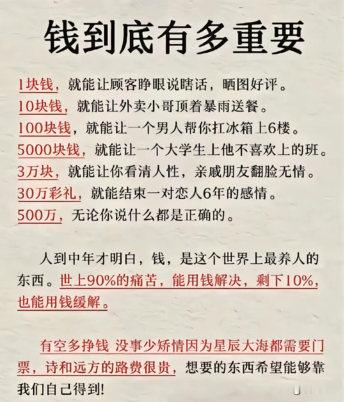 钱到底有多重要？