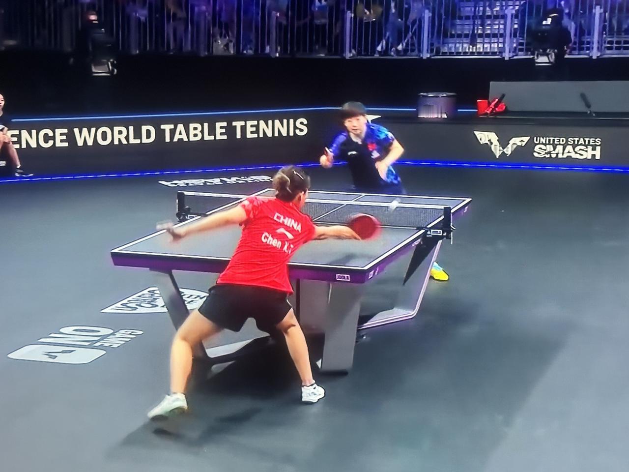 🎉恭喜孙颖莎4-0完胜队友陈幸同，顺利晋级九点的闹钟一响立即打开电视看