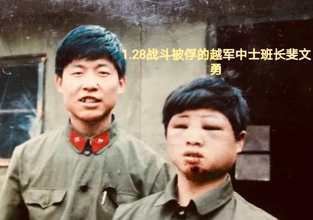 1986年，在1.28战斗中被生擒的越军王牌师中士班长裴文勇的照片，镜头中可以看