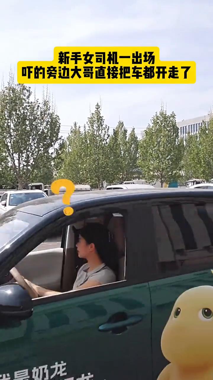 新手女司机一出场，吓的旁边大哥直接把车都开走了。如果不是亲眼所见，我是万万不敢