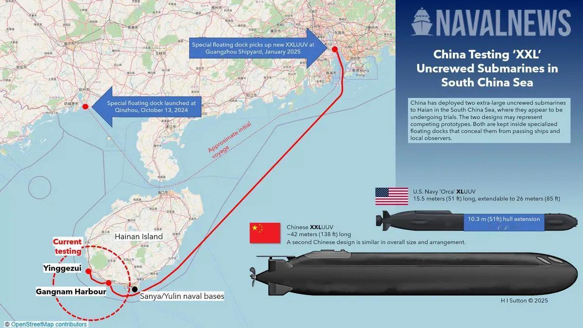 美媒：9.3阅兵后，解放军疑似在南海部署全球最大无人潜艇当地时间24日，美国