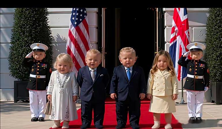 特朗普还真是不靠谱，接待英国国王查尔斯三世与王后卡米拉的时候竟然摸老婆屁股？