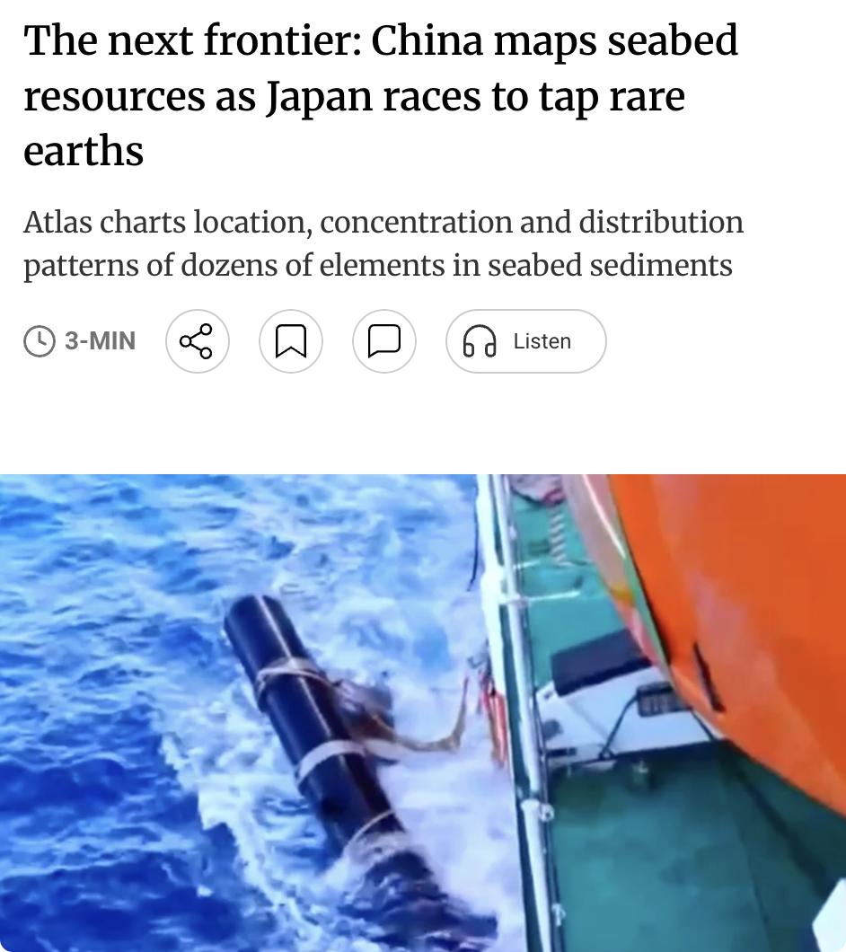 外媒：中国发布首个东部海域海底化学元素分布图，涵盖渤海、黄海及存在领土争议的东海